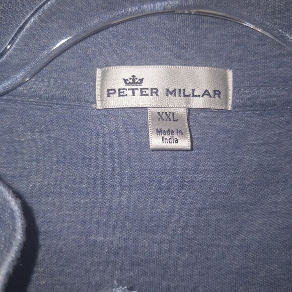 Peter Millar L/S Crown Comfort Interlock Mens 1/4 Zip Pullover Heather Blue XXL - Picture 4 of 10